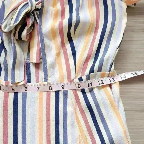 Leith Striped Keyhole Front Tie Midi Dress size xs - Picture 11 of 15